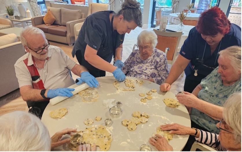 residents baking as a group