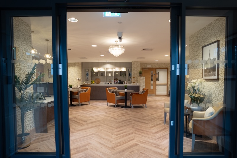 a view of our reception area from outside