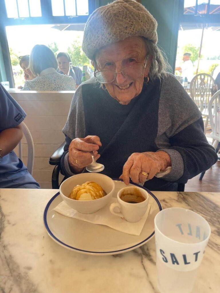 older lady with tea